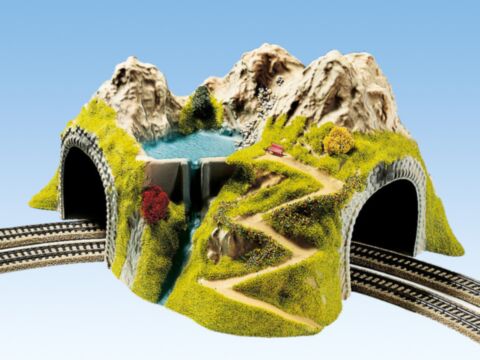Tunel curba, linie dubla