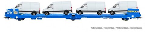 Vagon platforma si 4 autoturisme, GEFCO